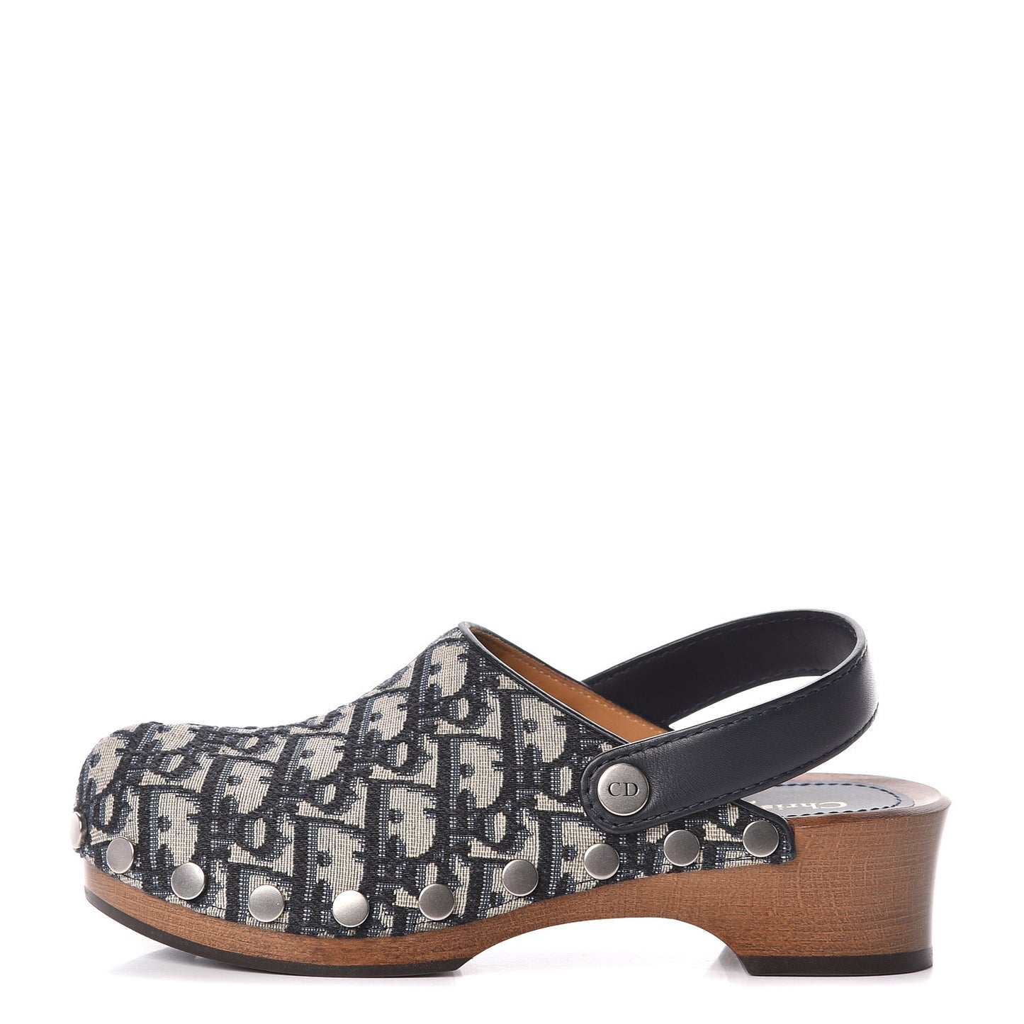 Canvas Oblique Diorquake 20mm Slingback Clogs 35.5 Deep Blue