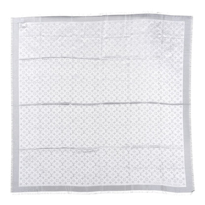 Louis Vuitton Silk Lurex Wool Monogram Shine Shawl Grey 1 of 3