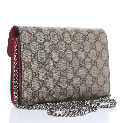 Gucci GG Supreme Monogram Mini Dionysus Chain Wallet Beige Vulcanic Red 3 of 12