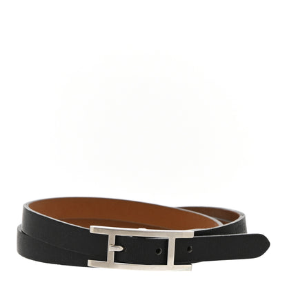Hermes Chamonix Hapi 3MM Triple Tour Wrap Bracelet M Black Fauve 1 of 5