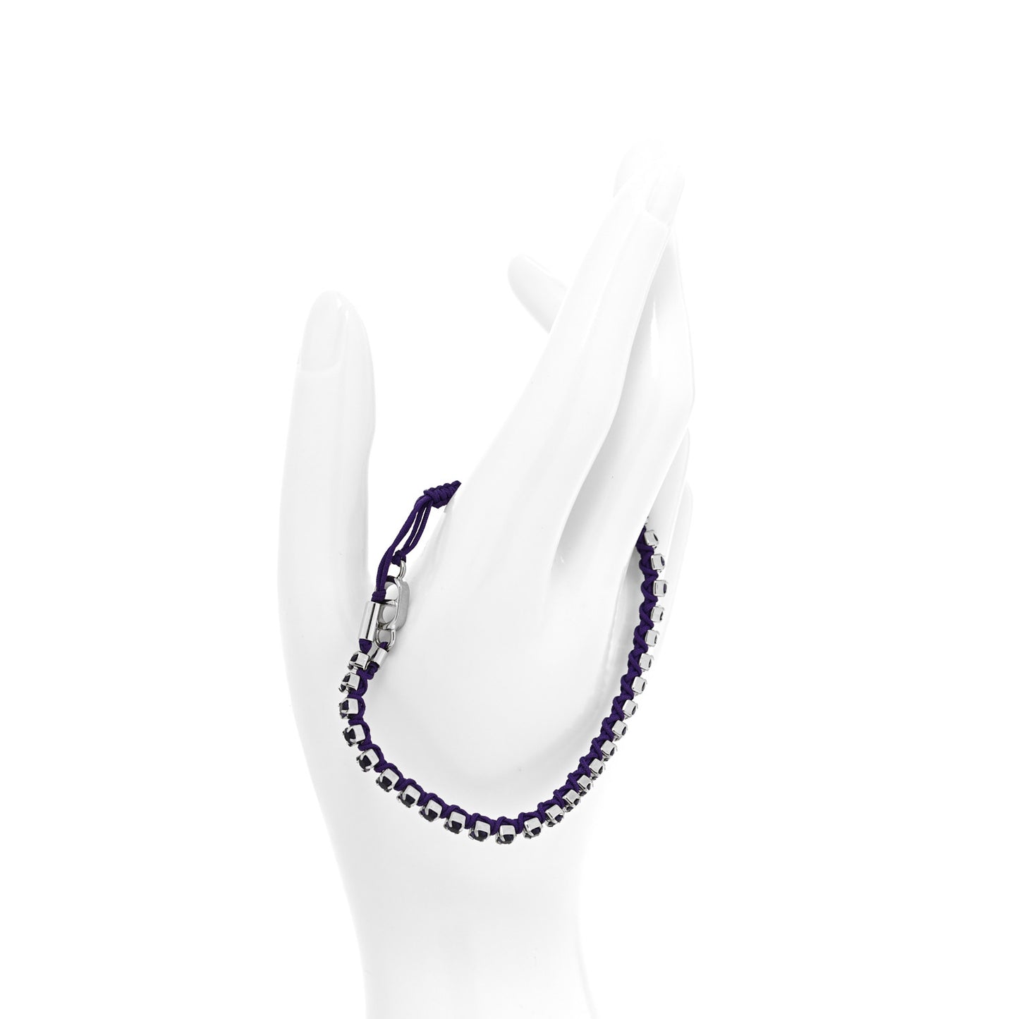 Technical Fabric Crystal Rope Bracelet Purple