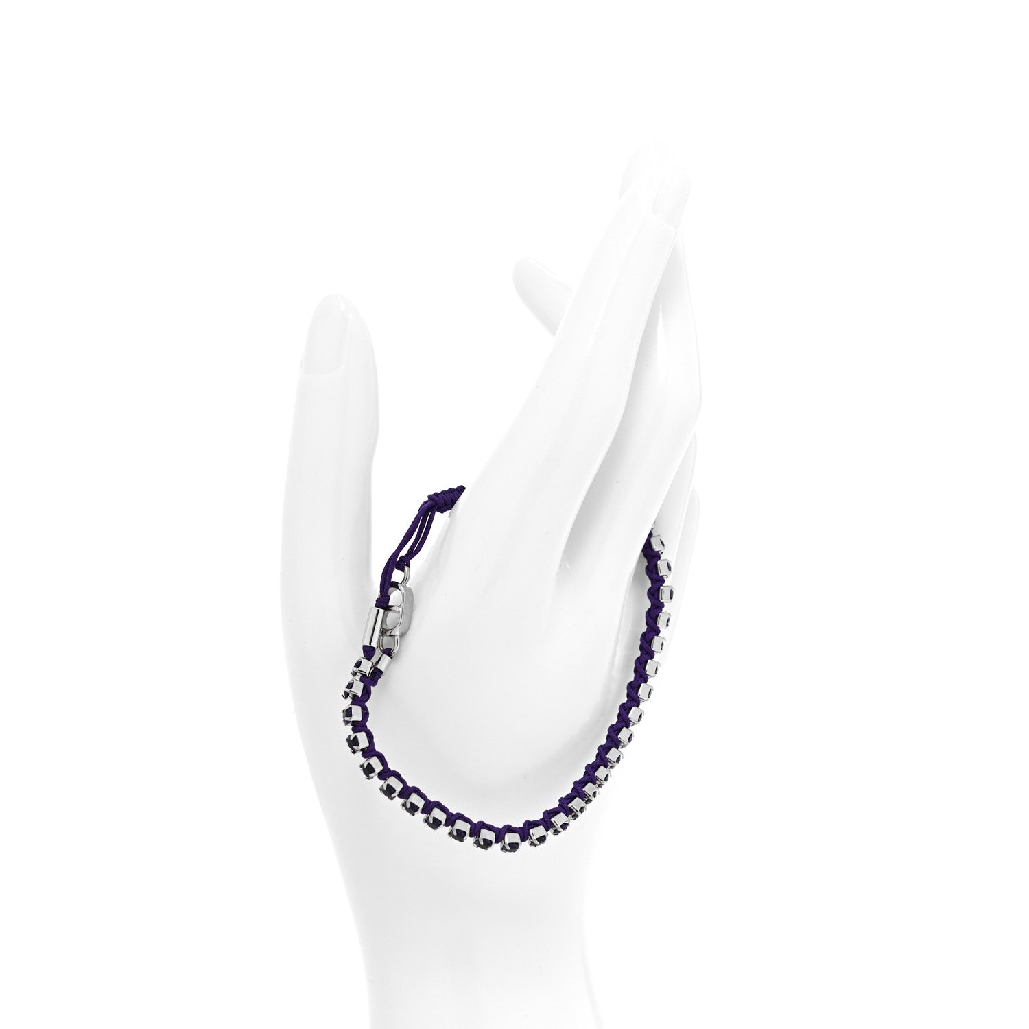 Christian Dior Technical Fabric Crystal Rope Bracelet Purple 2 of 4