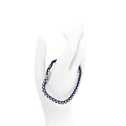 Christian Dior Technical Fabric Crystal Rope Bracelet Purple 2 of 4