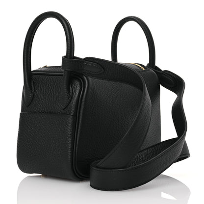 Hermes Taurillon Clemence Mini Lindy 20 Black 3 of 13