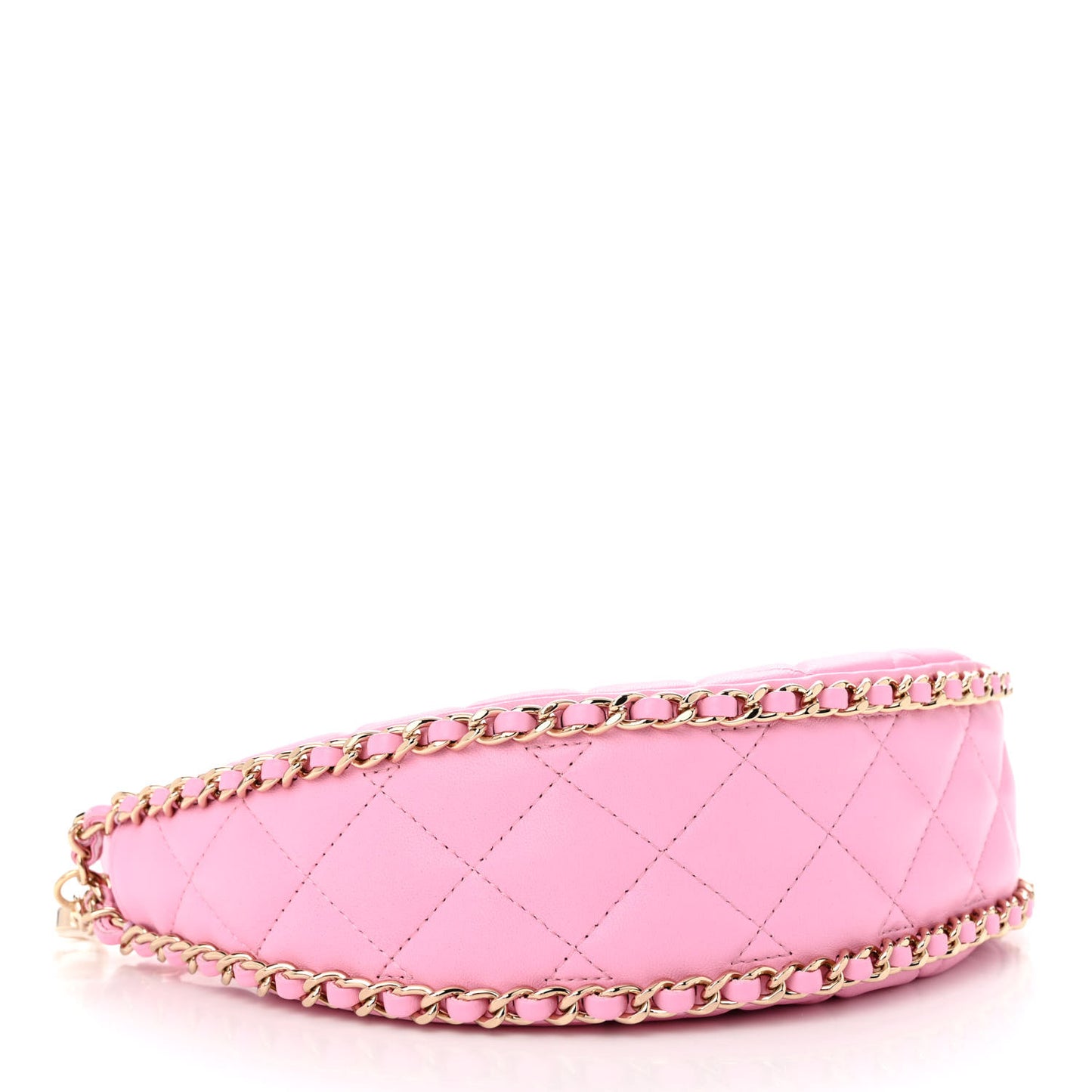 Lambskin Quilted Small Hobo Bag Pink