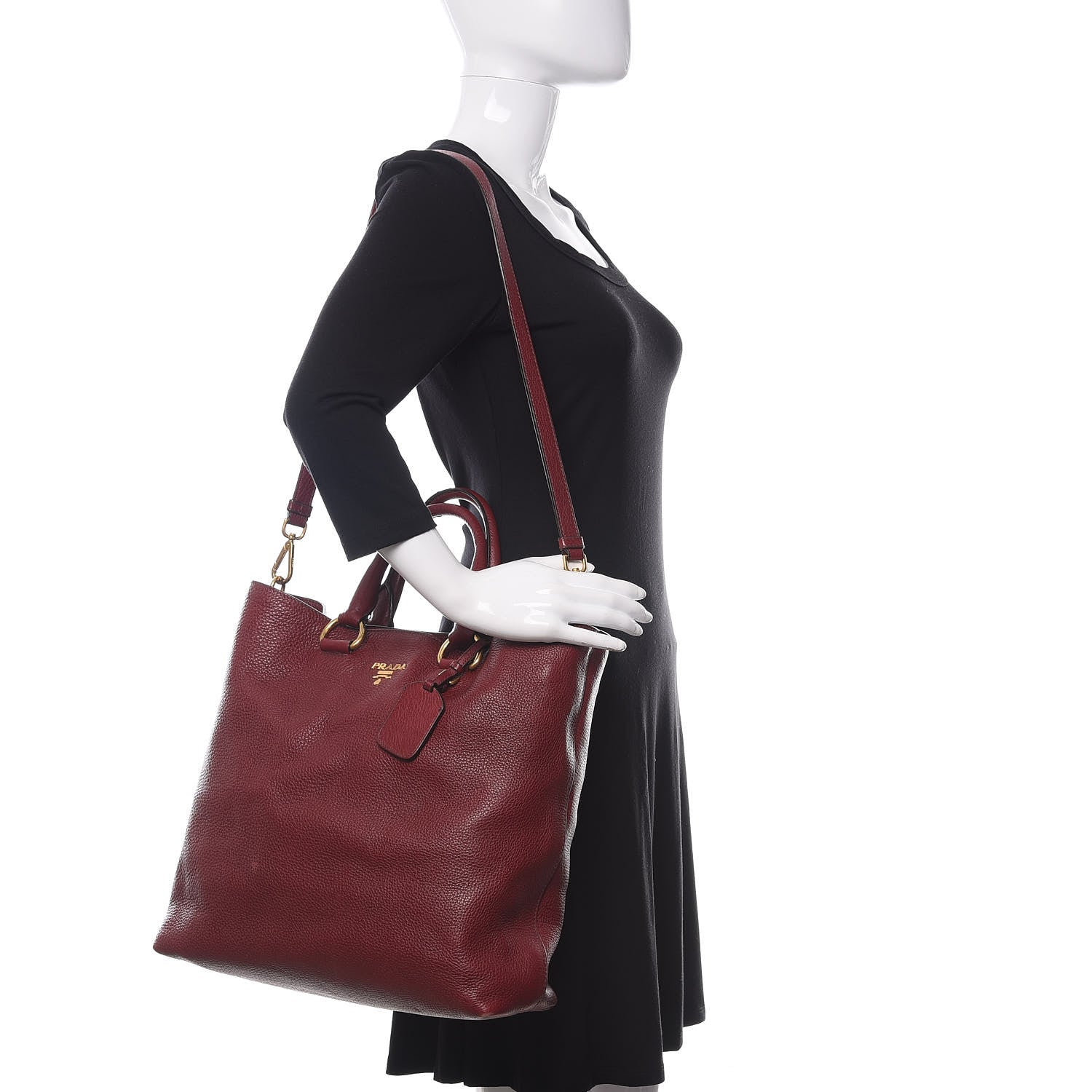 Prada Vitello Daino Tote Amaranto 2 of 10