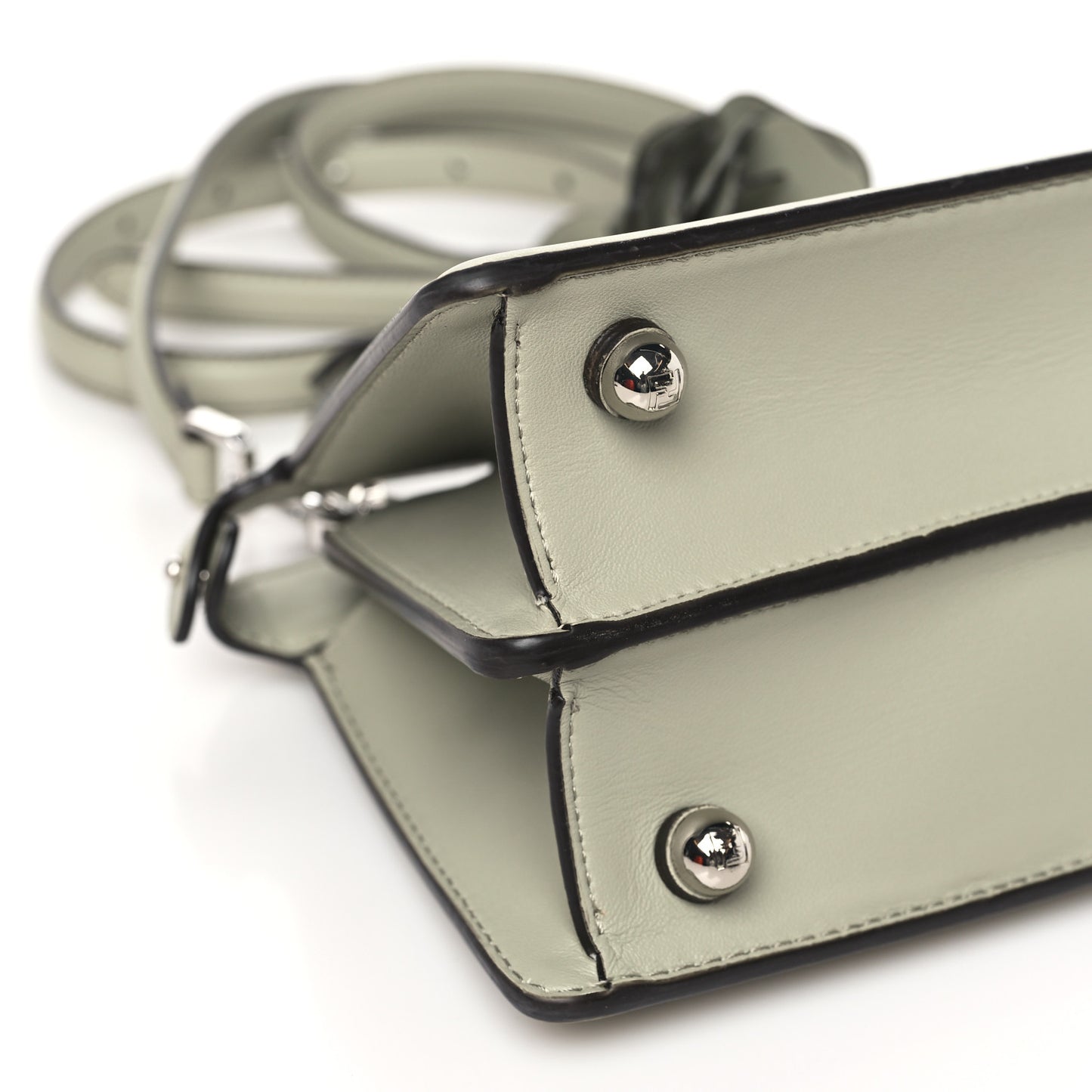 Shiny Nappa Flower Petite Peekaboo I SEE U Satchel Green Tea