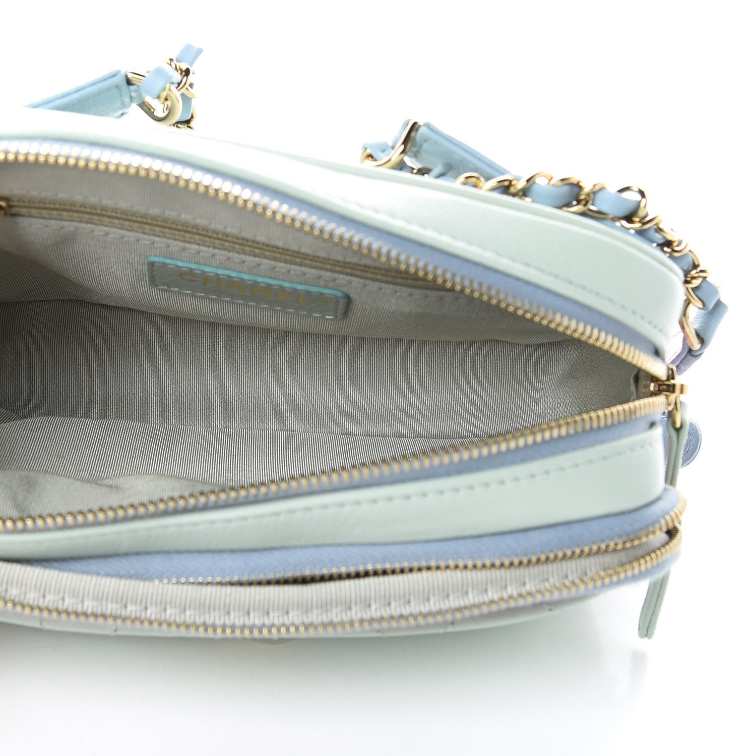 Chanel Goatskin Quilted Waist Bag Green Blue Pink 7 of 12