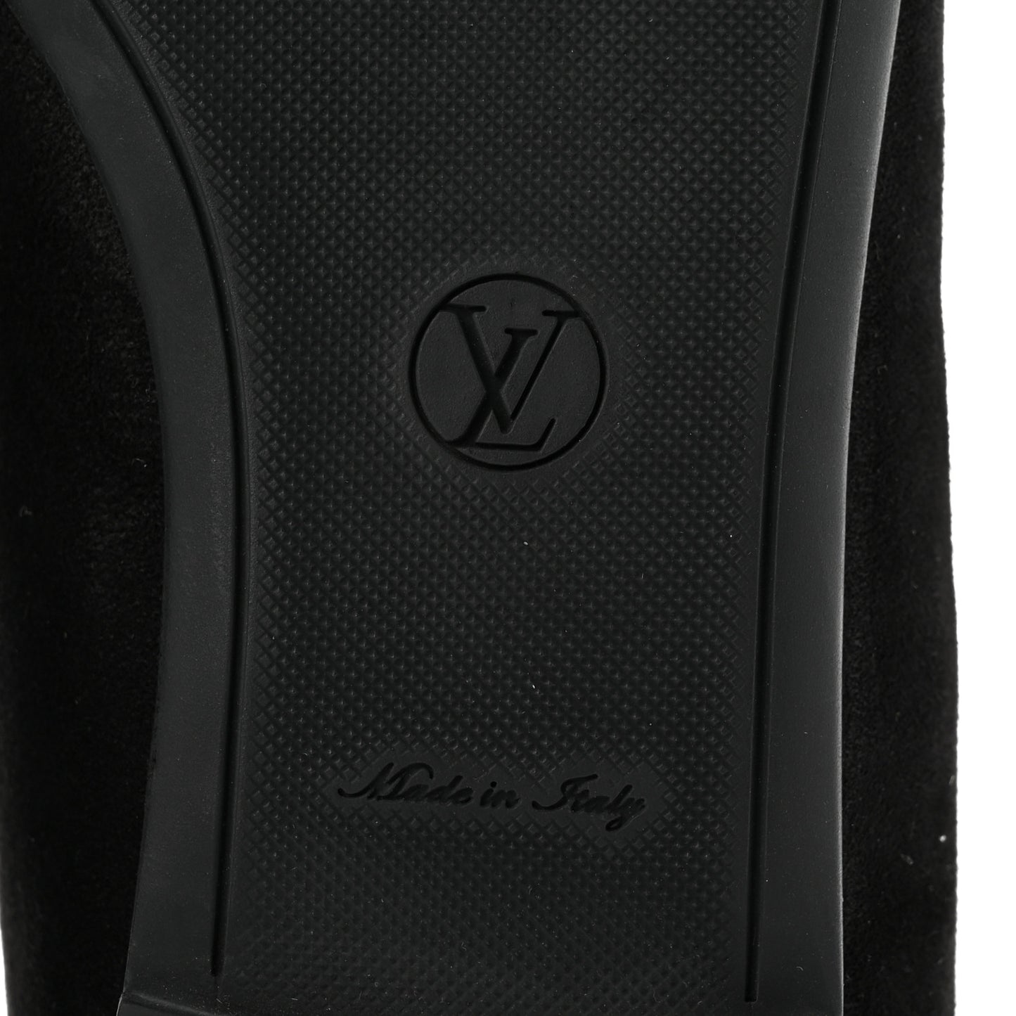 Suede Monogram Uniformes Ballet Flats 37 Black