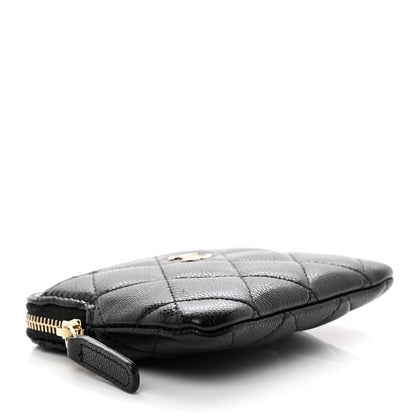 Chanel Caviar Quilted Zip Card Holder Wallet Black 4 of 8