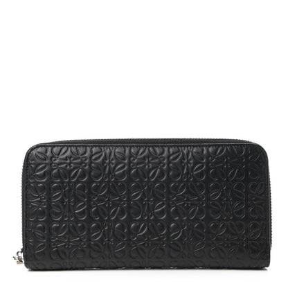 Loewe Calfskin Embossed Repeat Zip Wallet Black 1 of 9