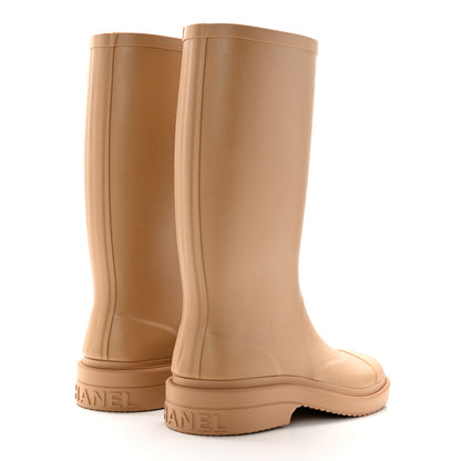 Chanel Caoutchouk CC High Boots 39 Beige 4 of 13