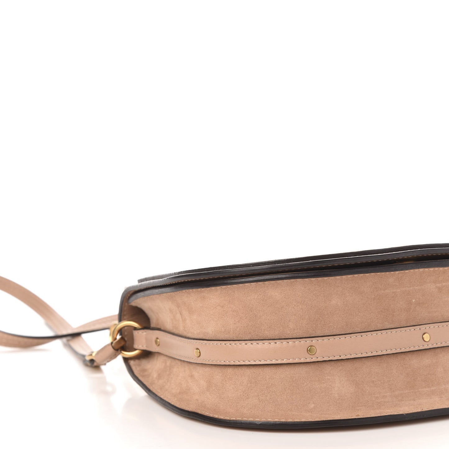 Calfskin Suede Medium Nile Bracelet Bag Biscotti Beige