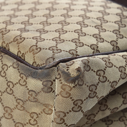 Gucci Monogram Natural Pigskin Large Diaper Bag Beige Ebony Cocoa Dark Chocolate 26 of 29