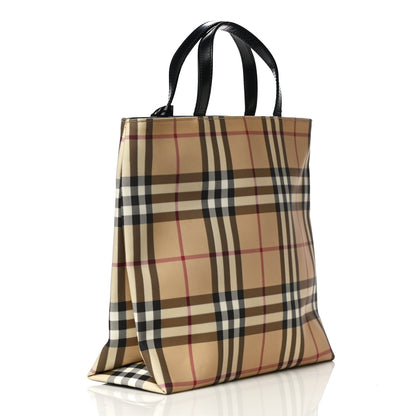 Burberry Canvas House Check Small Tote Black 2 of 11