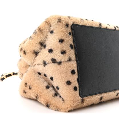 Chanel Pony Hair Cheetah Printed Lambskin Clutch With Chain Beige Black 9 of 12