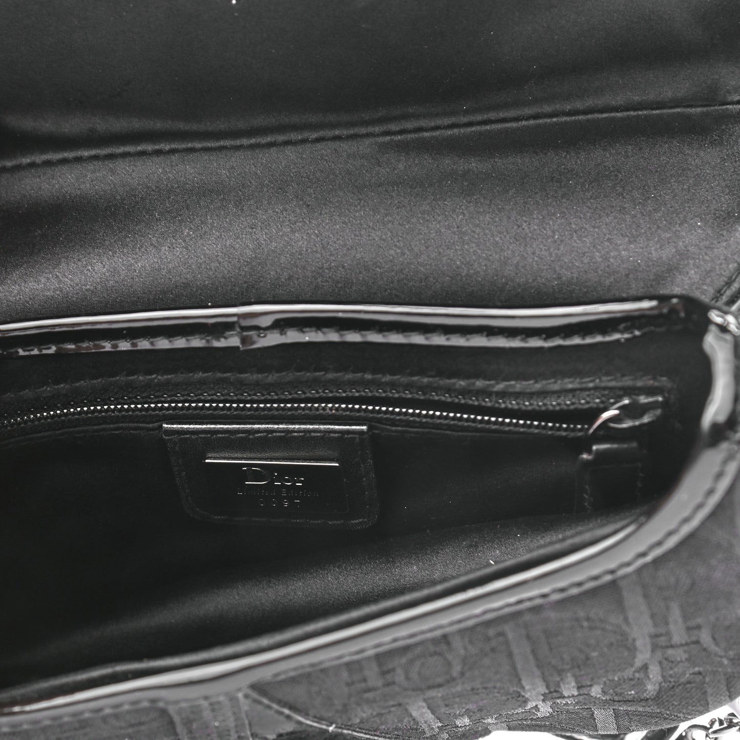 Canvas Bead Embroidered Mini Saddle Black