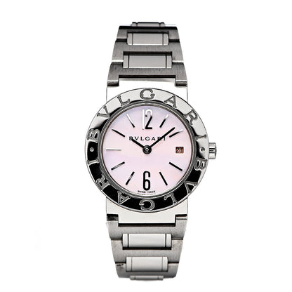 Bulgari Stainless Steel Pink Mother of Pearl 26mm Quartz Watch 1 of 6