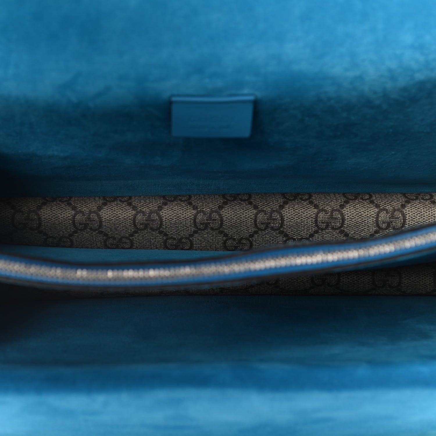 Gucci GG Supreme Monogram Bee Snake Embroidered Medium Dionysus Shoulder Bag Blue 4 of 10
