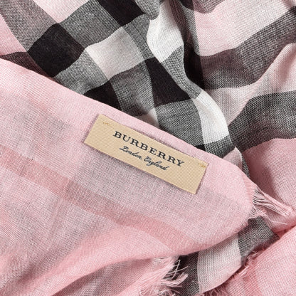 Burberry Wool Silk Gauze Giant Check Scarf Alabaster Pink 4 of 5