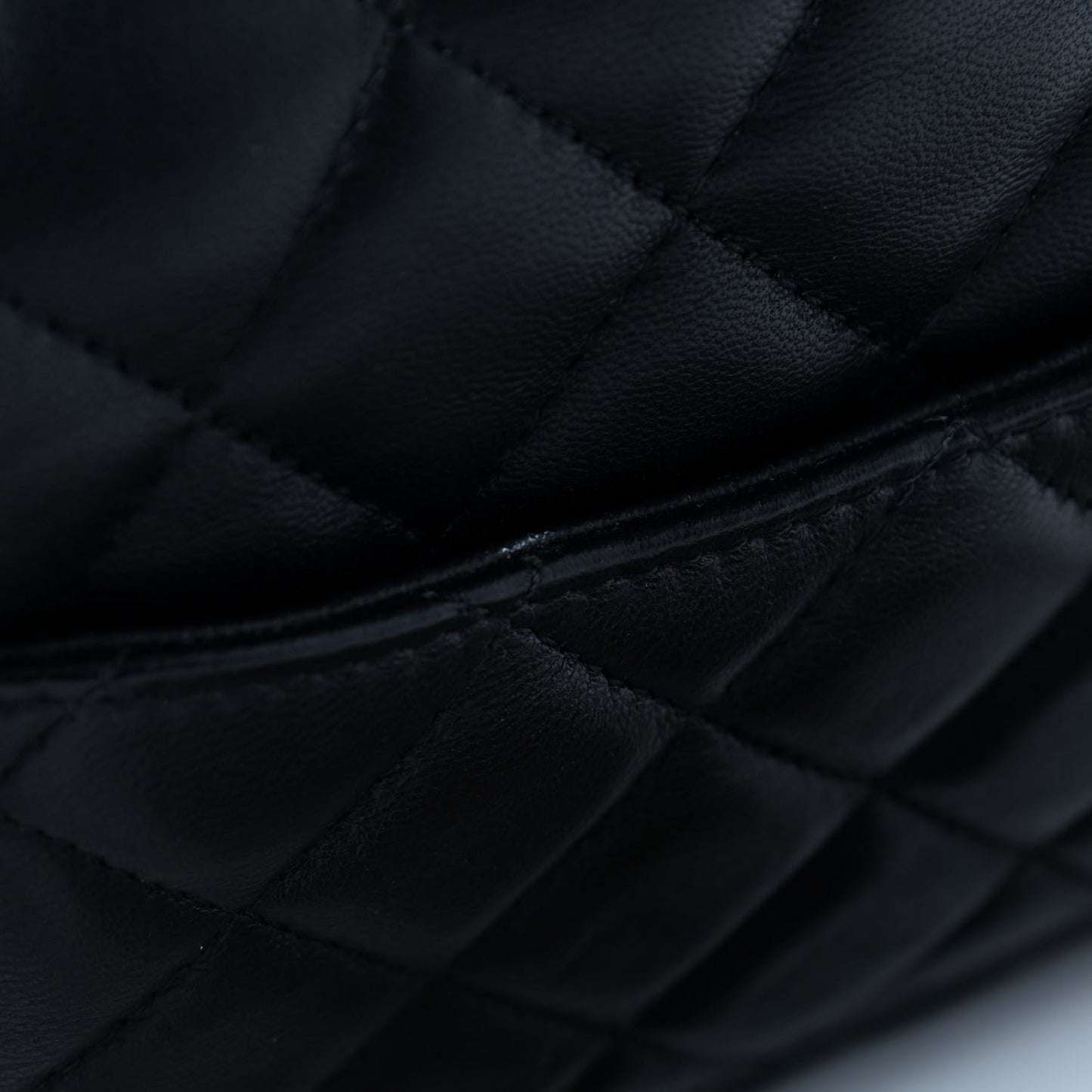 Lambskin Quilted Mini Rectangular Flap Black