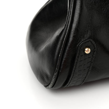 Fendi Lambskin Crocodile Embossed Small Magic Bag Black 10 of 10