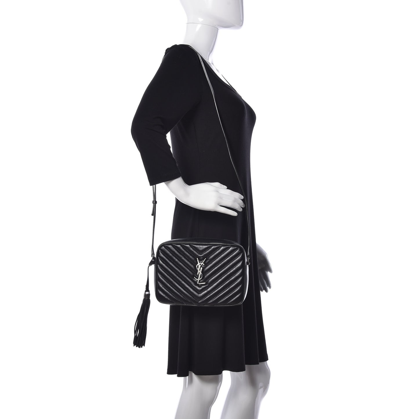 Calfskin Matelasse Monogram Lou Camera Bag Black