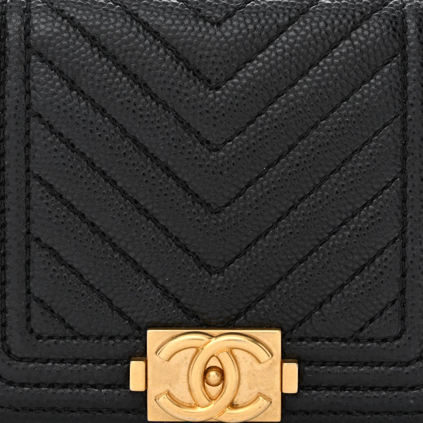 Caviar Chevron Quilted Boy Flap Waist Belt Bag Black