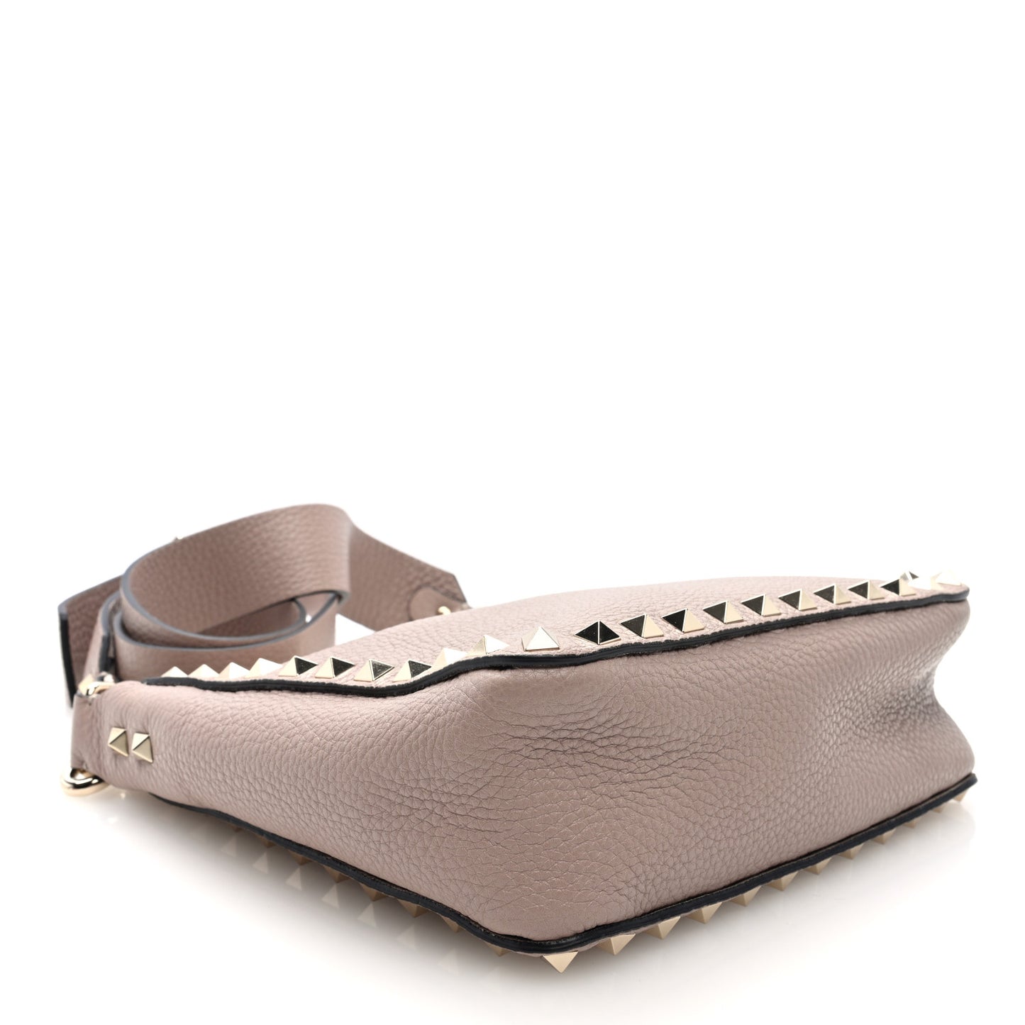 Pebbled Calfskin Mini Rockstud Flip-Lock Messenger Bag Poudre