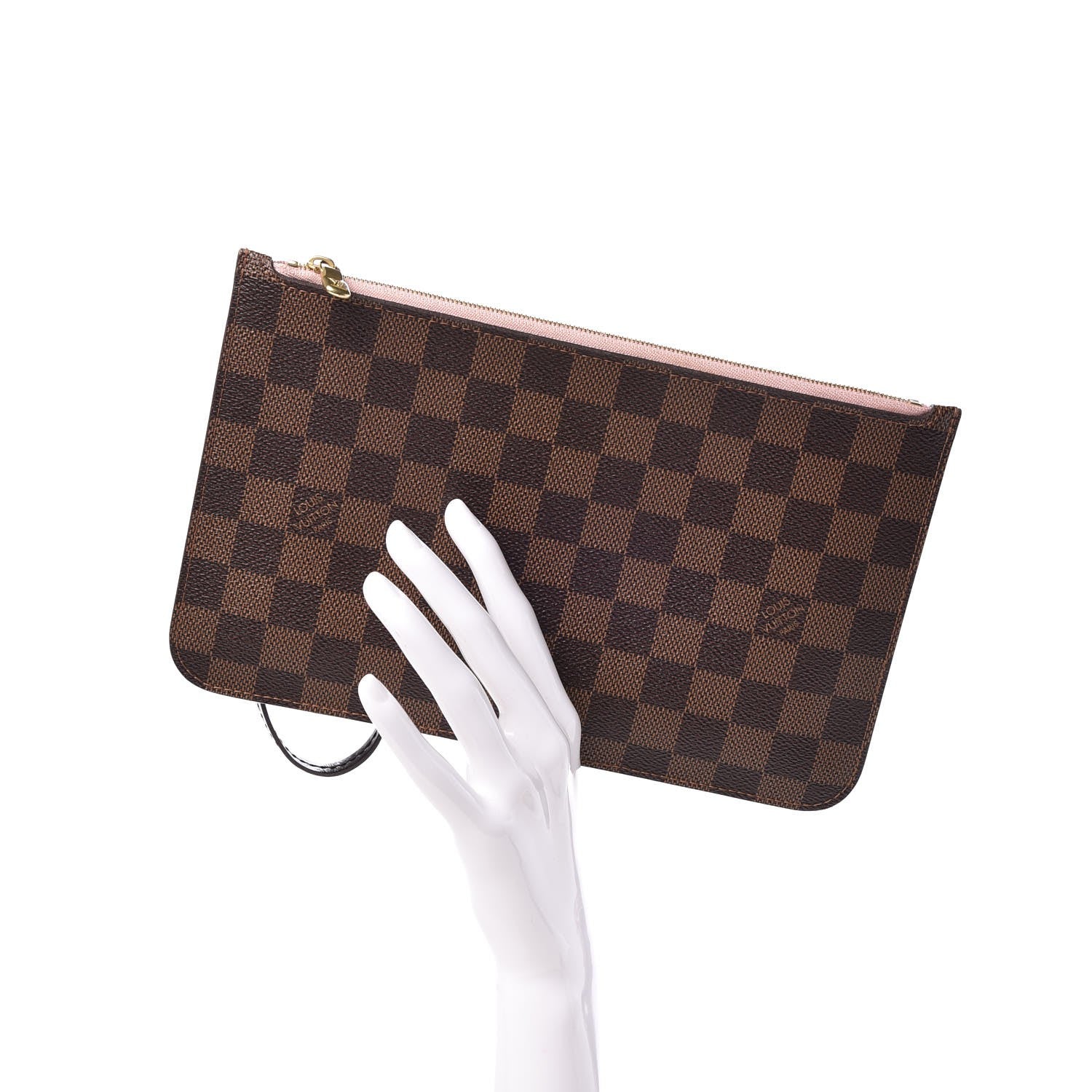 Louis Vuitton Damier Ebene Neverfull MM GM Pochette Rose Ballerine 2 of 9