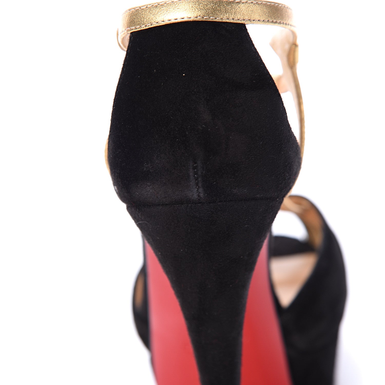 Christian Louboutin Suede Nappa Laminato Glennalta 150 Pumps 41 Black Gold 13 of 17