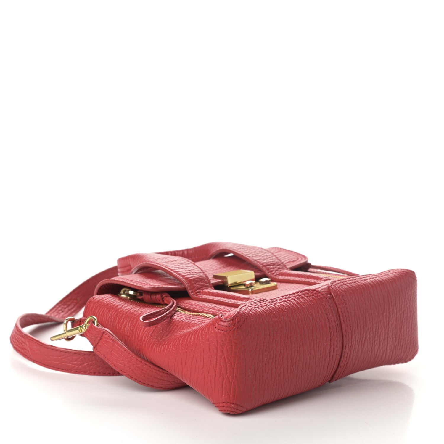 3.1 Phillip Lim Textured Calfskin Mini Pashli Satchel Red 4 of 12