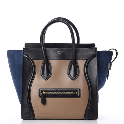 Celine Smooth Calfskin Suede Tri-color Mini Luggage Beige 1 of 14
