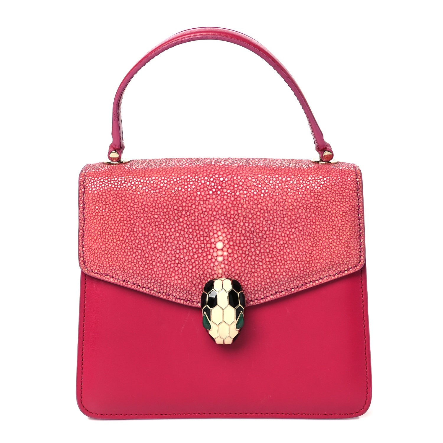 Bulgari Calfskin Galuchat Serpenti Forever Crossbody Red 1 of 11