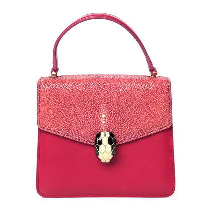 Bulgari Calfskin Galuchat Serpenti Forever Crossbody Red 1 of 11