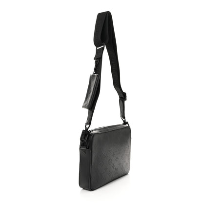 Louis Vuitton Calfskin Monogram Shadow Duo Messenger Black 3 of 9