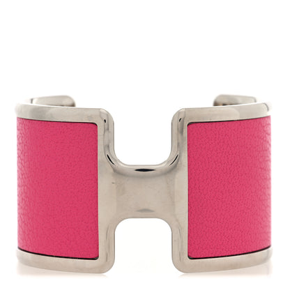 Hermes Chamkila Chevre Olympe Cuff Bracelet Rose Shocking 1 of 4