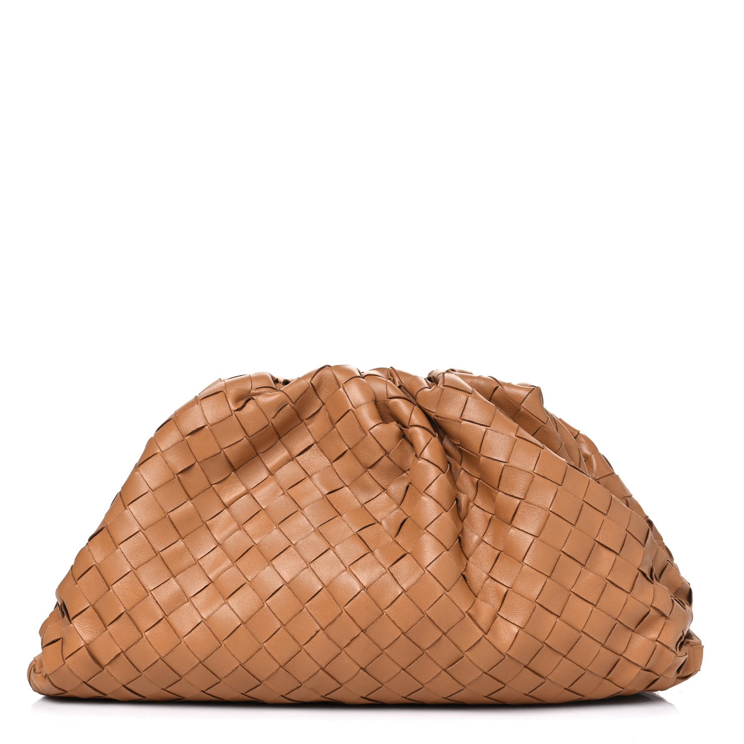 Bottega Veneta Nappa Maxi Intrecciato The Pouch Oversized Clutch  Caramel 1 of 11