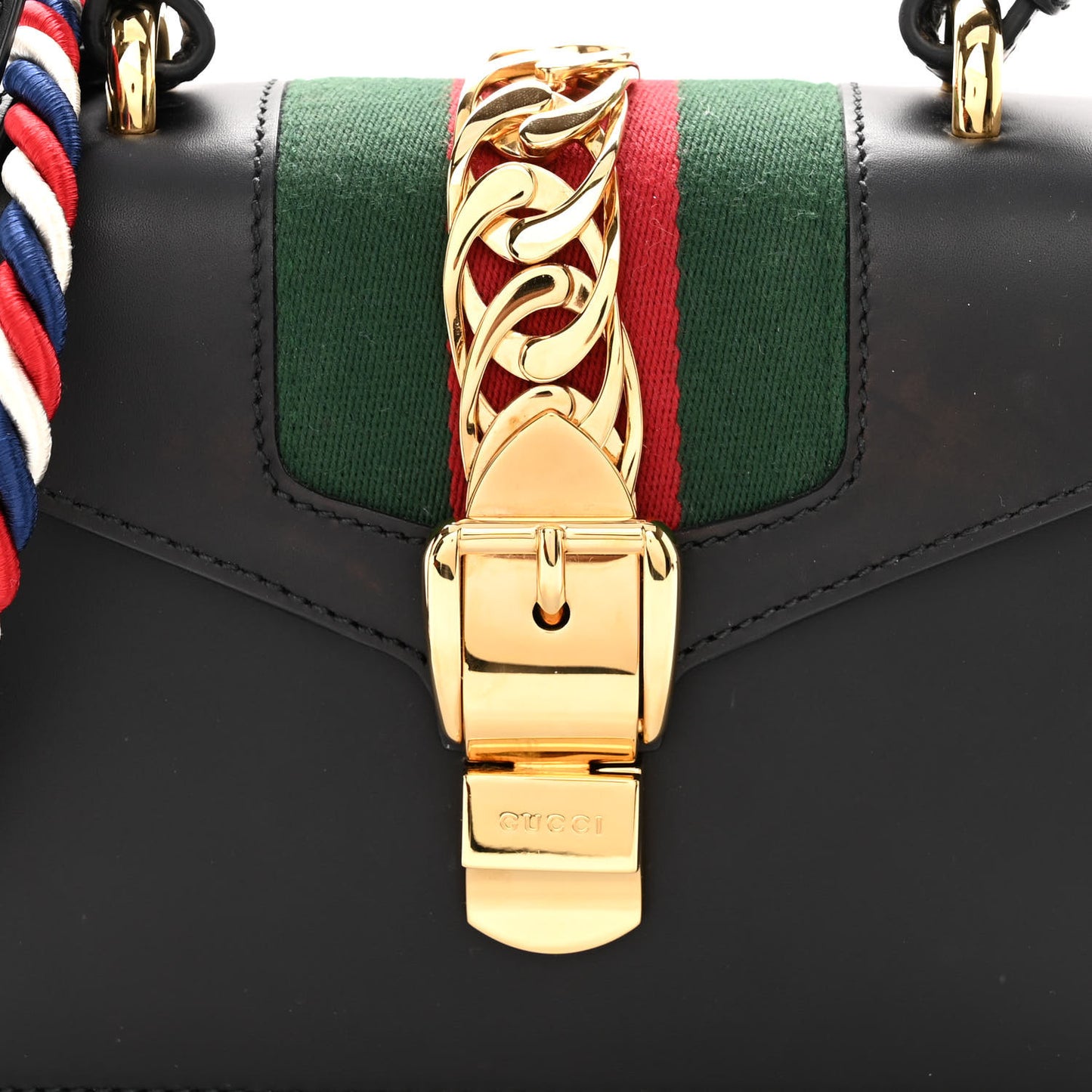 Calfskin Mini Sylvie Top Handle Bag Black
