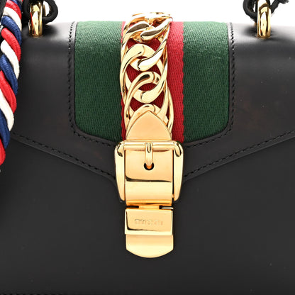 Gucci Calfskin Mini Sylvie Top Handle Bag Black 8 of 10