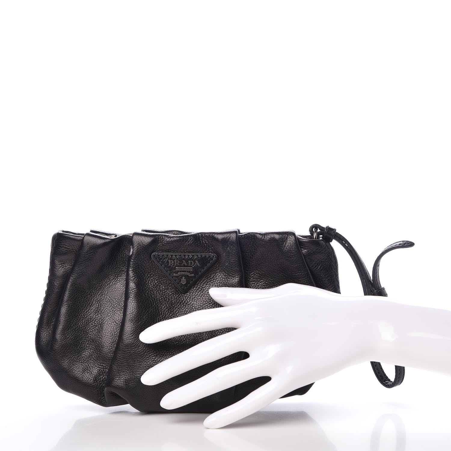 Prada Nappa Mordore Wristlet Clutch Black 2 of 9