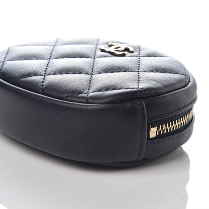 Chanel Lambskin Quilted Zip Around Classic Coin Purse Navy Blue 6 of 6