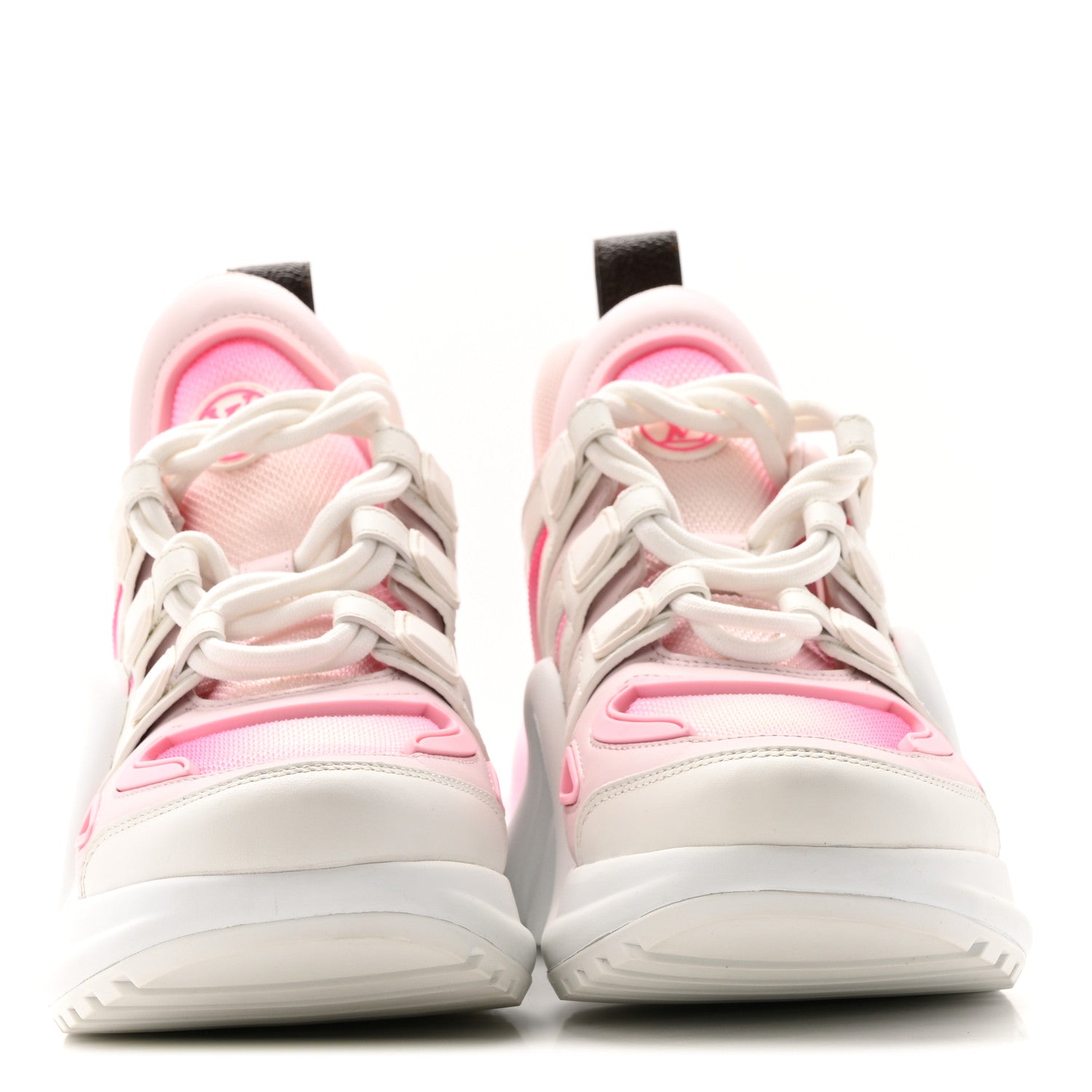 Louis Vuitton Calfskin Technical Nylon LV Archlight Sneakers 37 White Pink 3 of 11