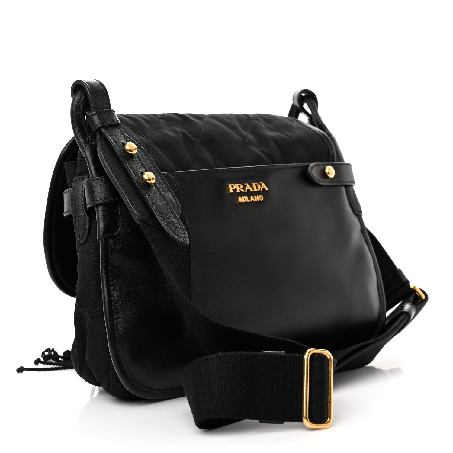Prada Tessuto Nylon Quilted Corsaire Hunting Bag Black 3 of 10