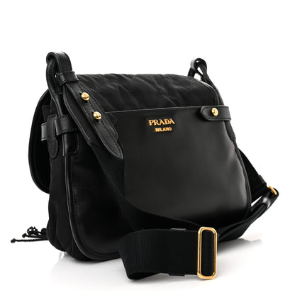 Prada Tessuto Nylon Quilted Corsaire Hunting Bag Black 3 of 10