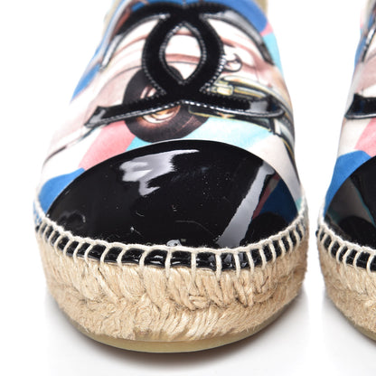 Chanel Patent Fabric CC Espadrilles 41 Multicolor Black 10 of 10
