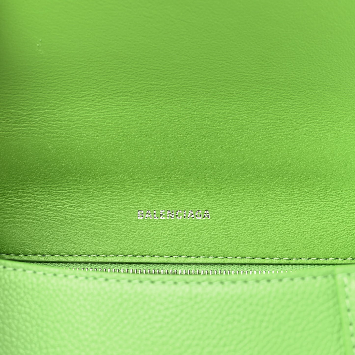 Grained Calfskin Small Hourglass Top Handle Bag Light Green