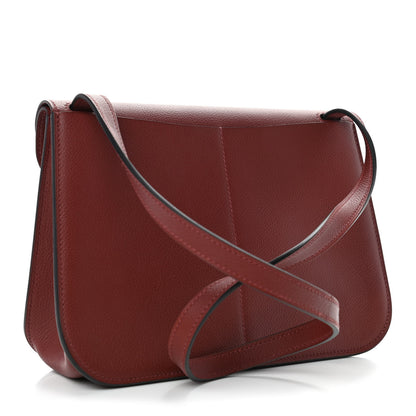 Hermes Taurillon Clemence Halzan 25 Rouge H 2 of 4