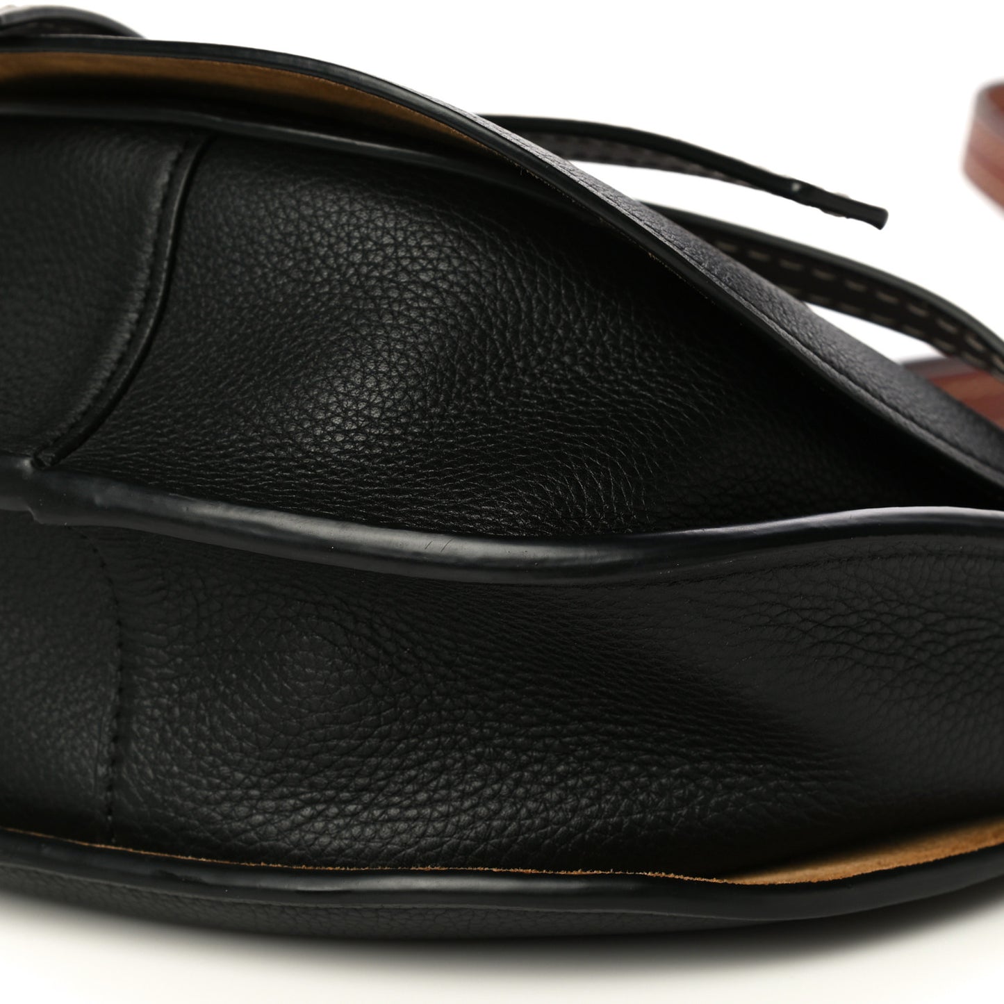 Grained Calfskin Small Gate Crossbody Bag Pecan Black
