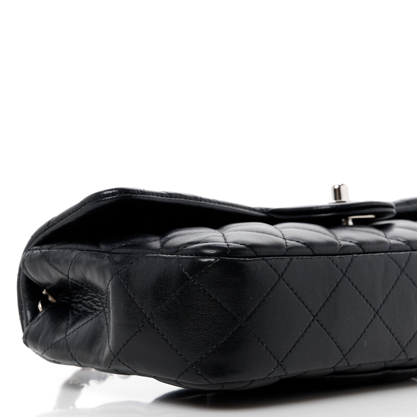 Lambskin Quilted East West Flap Black